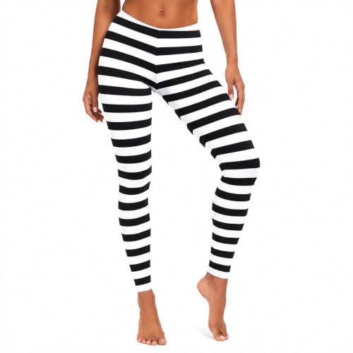 Image of QZUnique Leggings for Women, Halloween Full-Length Printed Legging Footless Elastic Yoga Pants, Regular and Plus Size