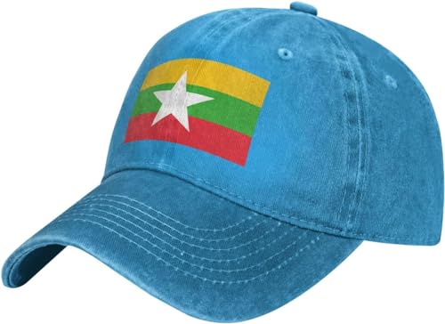 Pare-Soleil Casquette Drapeau De La Birmanie Unisexe Sun Protection Casquettes Classique Visiere pour Soirées Pêche Entraînements