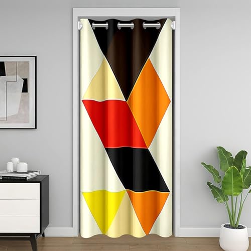 richhome Triangles Colorés Rideau Occultant Rideaux Garçons Filles Motifs Géométriques Rideau de Porte 106x213cm Respirant Doux Art Abstrait Décor de...