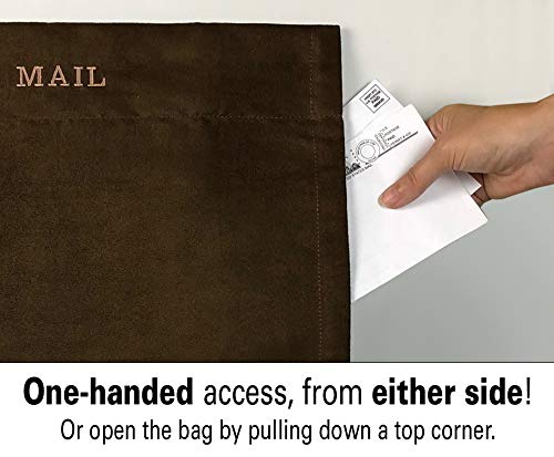 Snail Sakk: Mail Catcher For Mail Slots - Chocolate! No More Mail On The Floor! Reduces Drafts, Protects Privacy, And More. No Tools Or Screws Needed. For Home, Office, And Garage Doors. (Basket, Bag) #TOP3