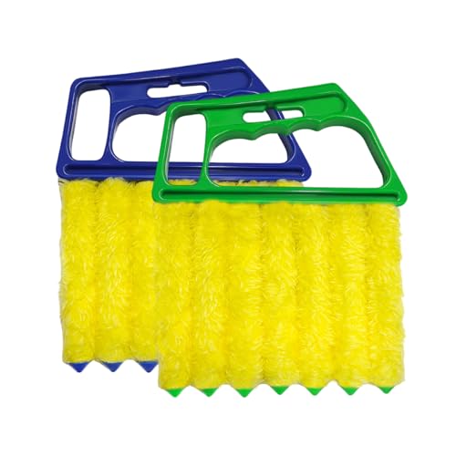 DXNQ 2 PCS Blind Cleaner Duster Tool, Window Venetian Hand-held 7 Finger Dusting Cleaner Brush,