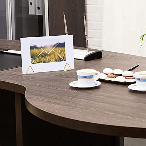 Woshilaods 40 Pcs Gold Triangle Place Card Holders, Table Card Number Holder Stands, Mini Name Place Card Picture Holder Clips Stand Holder For Wedding Party Centerpiece Table Setting #TOP5