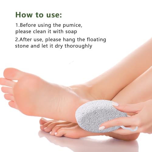 image for Natural Pumice Stone for Feet, Borogo 3-Pack Lava Pedicure Tools Hard 