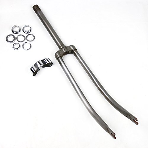 OldNewBikes Horquilla Tipo Phillips sin Pintar + Juego de dirección para Bicicleta clásica de Rueda 28" y Cuadro 24"