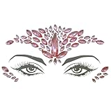 Topz Pink Face Jewels Sticker Festival Self Adhesive Rhinestone Gems for Face Body Nails Sparkling Glitter Beauty Decals for Women Girls