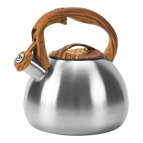 Foedo 3.2 Qt Whistling Kettle – Stainless Steel Wood Handle