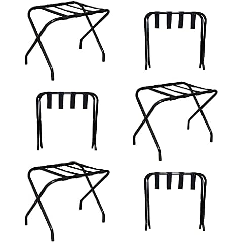 Harbour Housewares Folding Metal Luggage Racks - Black Cover