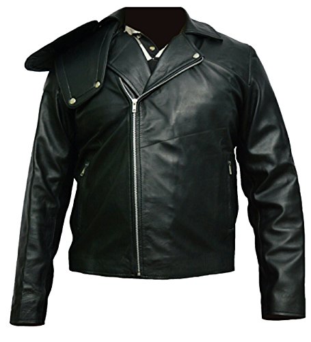 PRLWRS Men's Mad Max Road Warrior Real Leather Jacket (L) Black