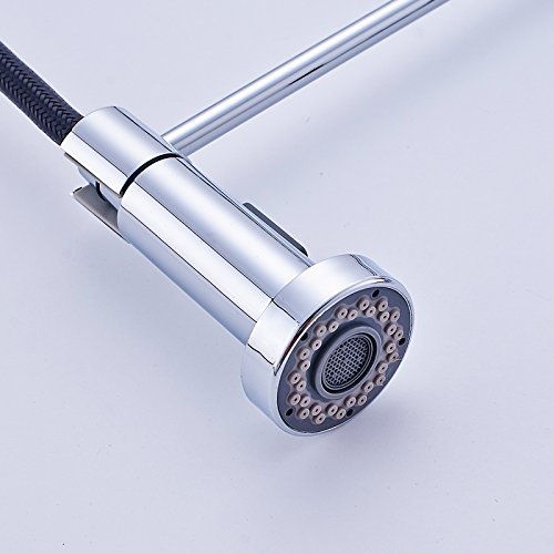 Robinet de cuisine extractible mitigeur évier chrome monotrou bar