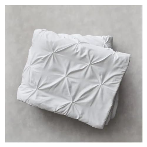 Edredón King de algodón premium Pintuck blanco Ropa de cama de lujo con relieve suave de 3 piezas 5