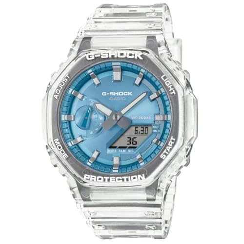 Image of Casio G-Shock Analog-Digital Sky Blue Dial Translucent Resin Band Watch - GA2100BM-7A2