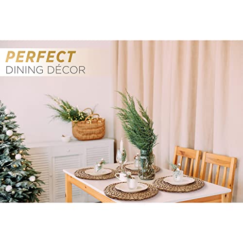 Image of BLUEWEST Woven Placemats (Sizes:11.8 inch-13.5''-15 inch), Round Rattan Water Hyacinth Table Mats, Braided Non-Slip & Heat-Resistant Set for Dining Table (11.8'', Set of 6)