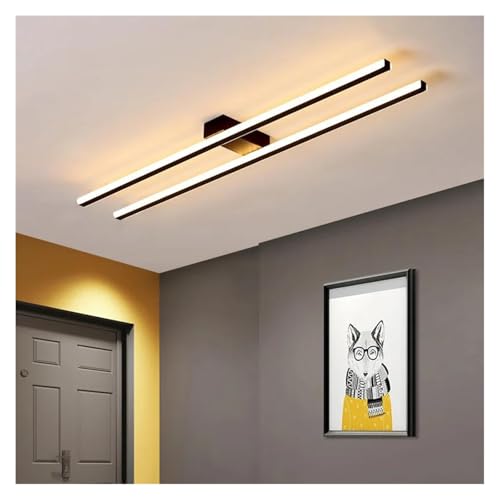 Lustres à bande LED suspendus noir 58CM plafonnier couloir et balcon