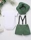 FYMNSI Baby Jungen 1. Erster Geburtstag Outfit Kleinkinder Dschungel 1 Jahr Party Safari Wald Fotoshooting Kurzarm Strampler Body Y-R�cken Hosentr�ger Shorts Hut 4tlg Bekleidungsset Gr�n 9-12 Monate
