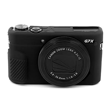 Easy Hood Capa G7X Mark II de silicone para câmera G7X, capa protetora de silicone macio para câmera DSLR Canon Powershot G7X Mark II (preto)