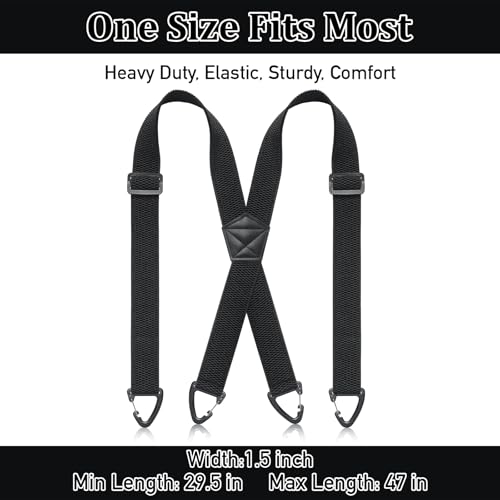 Image of SUNEZLGO Suspenders for Men Heavy Duty, X Back Hidden Suspender 1.5 inch Under Clothing, Adjustable Work Suspenders for Men Women