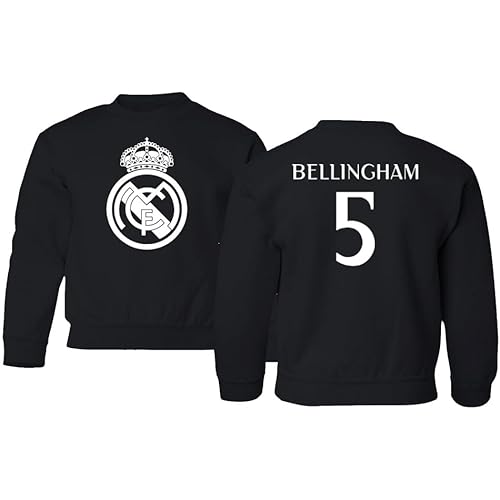 SONANSU Soccer Star Madrid Football Jersey Style Bellingham Youth Crewneck Sweatshirt