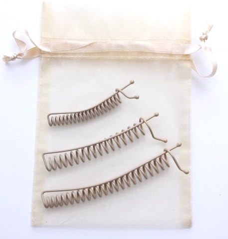 SpyralClips - Set of 3 Blonde - Small, Med & Lrge. For securing hair up or back. Made in China.