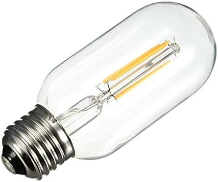 6PACK LED Filament Bulb Dimmable T45/T14-4W Clear Glass Cover Tubular LED Edison Light Bulb, E26 Base, Warm White 2700-3000K, 40W Equivalent, 110-120VAC (4.1)