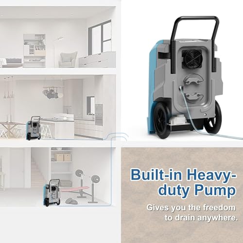 Image of ALORAIR 190 Pints LGR Commercial Dehumidifier with Pump & Drain Hose, Up to 2,600 Sq.Ft, Portable Industrial Dehumidifiers with Handle, Water Damage Restore, Basement, Garage