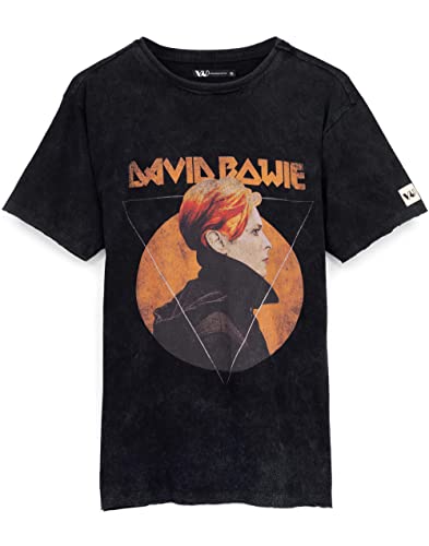David Bowie T-Shirt for Women & Men | Unisex Black Short Sleeve Rock Band Tee | Distressed Low Album Song Logo | Music CD Gifts Merchandise Large