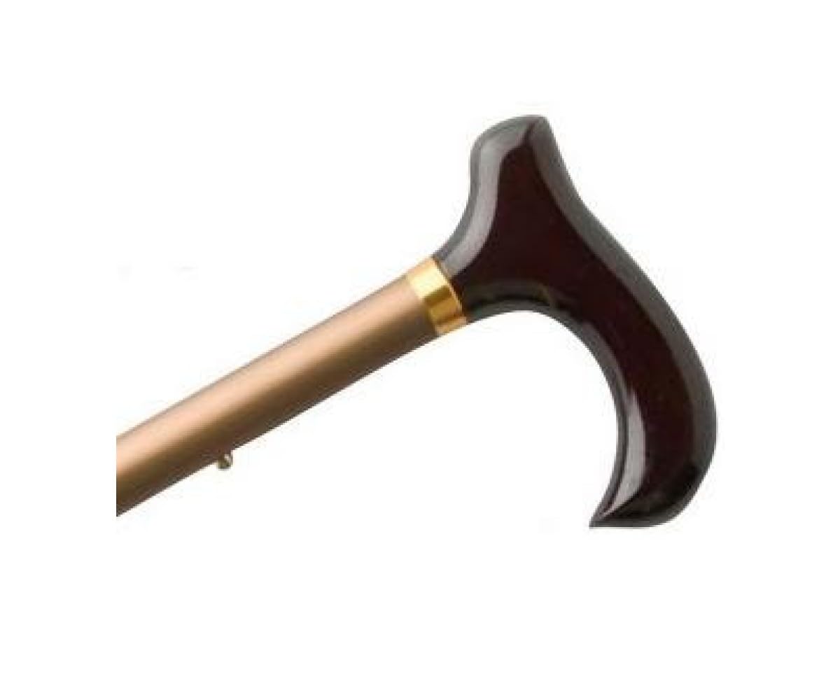 Adjustable Travel Folding Cane Slim Line With Derby Handle Matte Bronze by Alex Orthopedic Inc