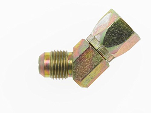 Image of Brennan Industries 6502-12-12-FG Forged Steel 45 Degree Elbow Tube Fitting, 1-1 /16 inch-12 SAE x 1-1 /16 inch-12 SAE Thread, 3 /4 inch Male JIC x 3 /4 inch Female JIC Swivel