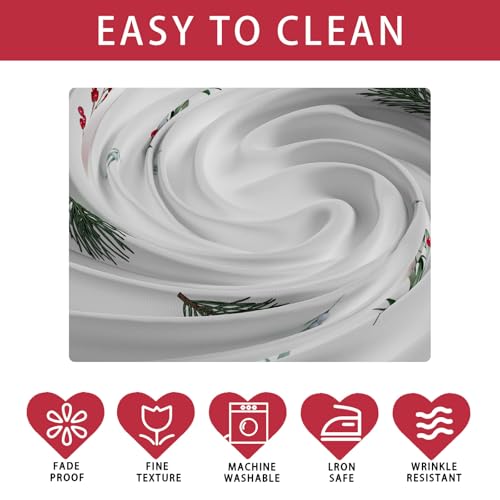 XCHI Cardinal Birds Winter Pine Tree Tablecloth Rectangle Christmas Table Cloth Washable Table Covers for Indoor Dining Home Party Xmas Decorations 60x84 Inch – Image 6