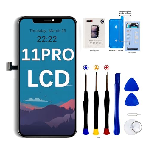 EFaith for iPhone 11 Pro Screen Replacement 5.8 inch Full HD LCD Display 3D Touch Screen Digitizer Frame Assembly with Repair Tools KitAdhesive and Tempered Glass