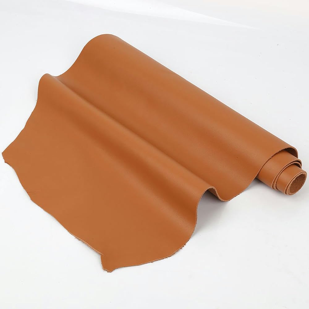Skóra licowa do rzeźbienia, Prawdziwy materiał rzemieślniczy ze skóry bydlęcej 1 mm khaki, wiele rozmiarów(50x100cm)