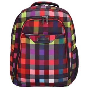 Kenorada Laptop Rucksack SoftLITE 17" | praktischer Laptoprucksack mit Fach bis 17" | mit Außen- und Steckfächern | ideal für Job, Schule oder Uni (multicolorcheck, Laptop Rucksack 17")