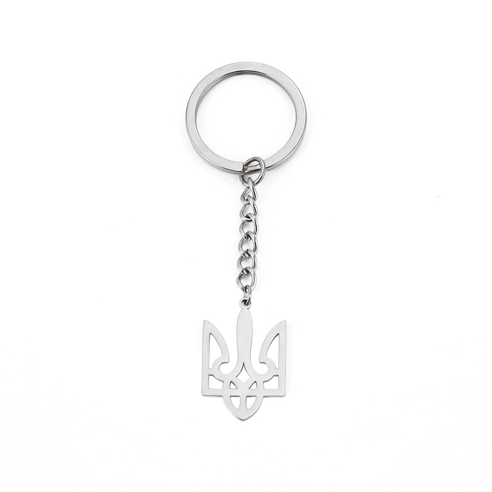 shilipu Ukrainian Symbol Keychain Ukrainian Trident Keyring Trident Pendant Key Chain Ukrainian Support Key Ring Ukrainian Jewelry
