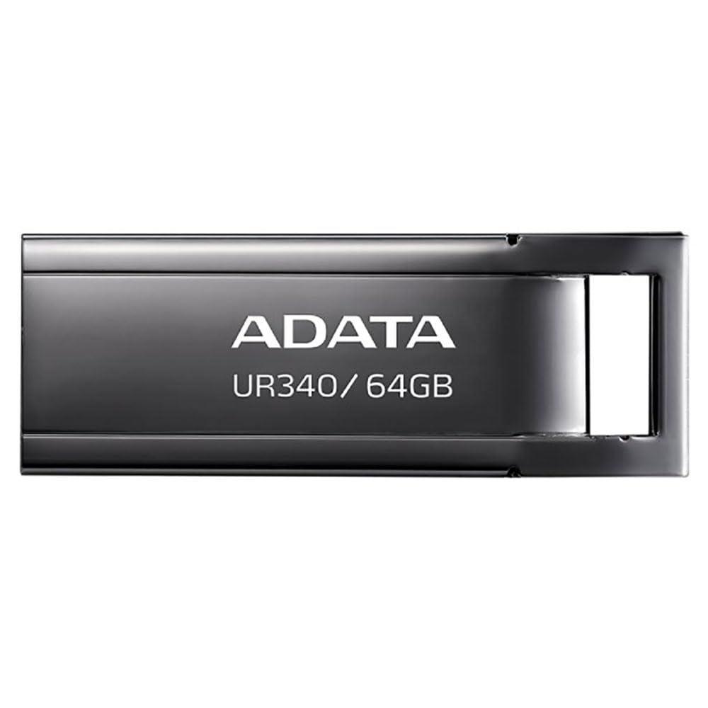 Adata, UR340 Unità Flash Usb 3.2 Gen1, In Metallo, A Prova Di Schizzi, Antiurto, Antipolvere, 64GB, Nero-image