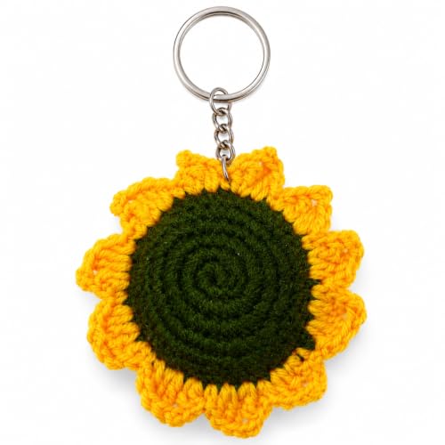 Image of Handmade Crochet Keychain Flower Design
