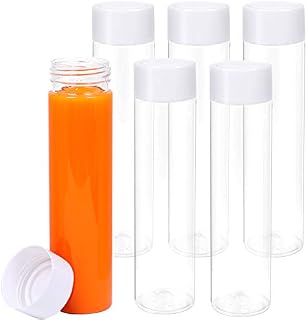 Aneco 6 Pack 12 Ounce Clear PET Bottles Empty Juice Smoothie Drink Bottles with Lids for Water, Milk, Tea and Other Beverages