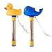 well2wellness® Poolthermometer Set Tier Pool Thermometer Ente und Walfisch
