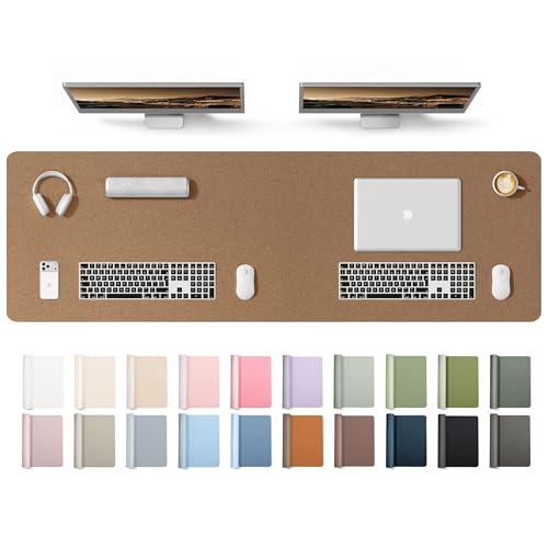 Image of YSAGi Leather Desk Protector, Office Mat, Large Mouse Mat, Non-Slip PU Leather Blotter, Laptop Desk Mat, Waterproof Writing Pad for Office and Home(Shiny Bronze, 63 inch x 17.2 inch)