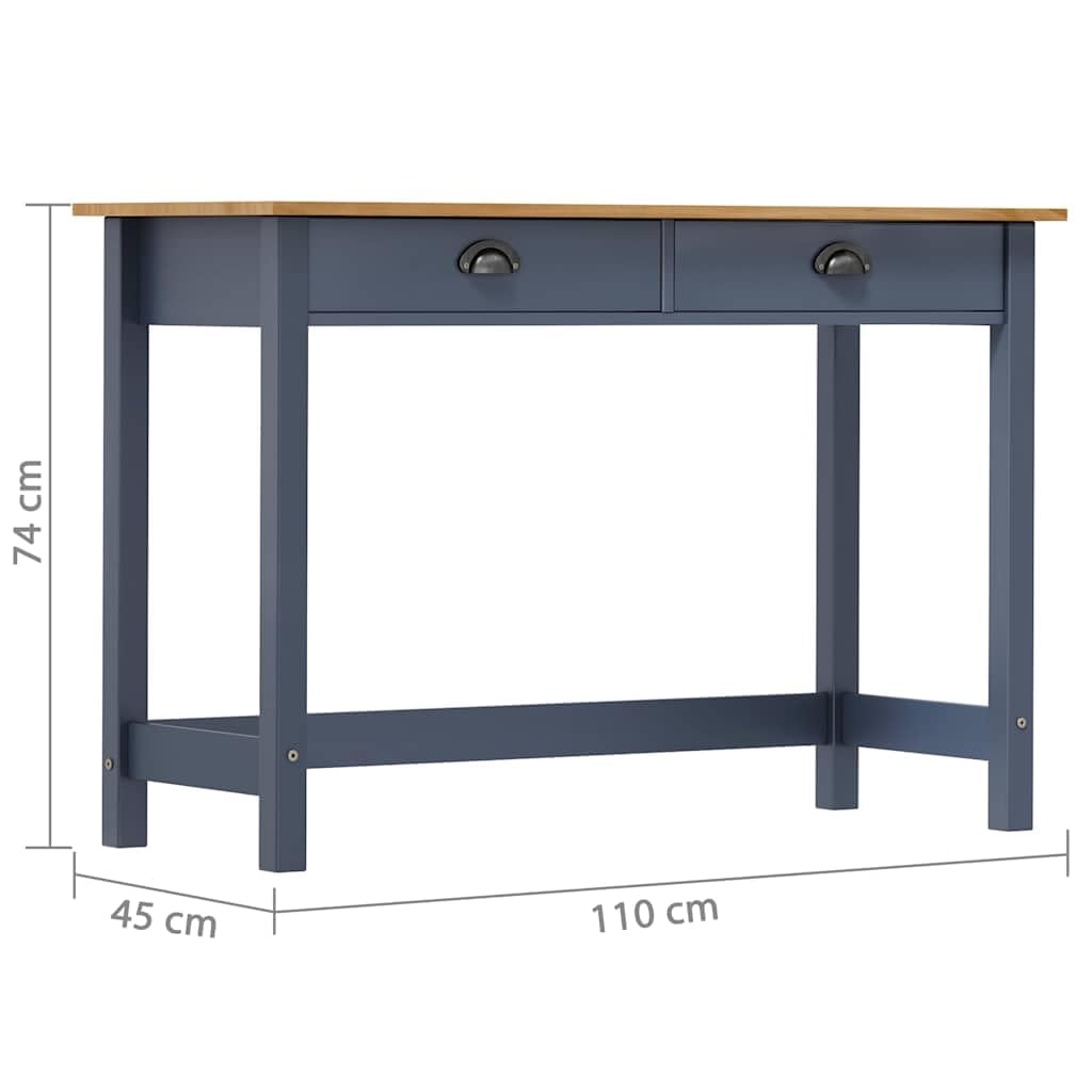 Tavolo consolle Hill in legno di pino, grigio, 110 x 45 x 74 cm, 2