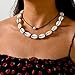 ATIMIGO White Puka Shell Hawaiian Cowrie Shell Pearl Beach Choker Handmade Adjustable Summer Clavicle Necklace Surfer Jewelry for Women & Men
