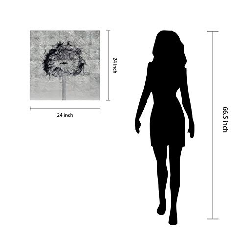 Empire Art Direct Dandelion Wall Art Reverse Printed On Tempered Glass Leaf Ready To Hang,Living Room,Bedroom ＆ Office, 24" X 24" X 0.2", Black, Silver #TOP7