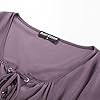 SCARLET DARKNESS Women's Pirate Blouse U-Neck Pleated Waist with Lace Medieval Corset Top S Purple #3