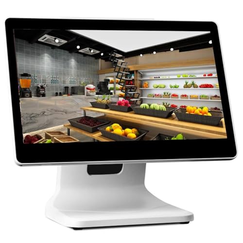 Image of Electronic Cash Register for Small Businesses,15.6 inch Multi-Touch Panel,All-in-One Cash Till,Adjustable Angle Cash Register Machine Terminal Touch Screen Display for Retail