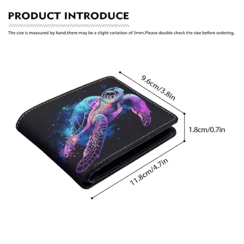 Image of Coldinair Colorful Sea Turtle Wallet for Teen Boys Kids Purse Wallets Leather Kids Boys Bifold Wallet for Children Teenager