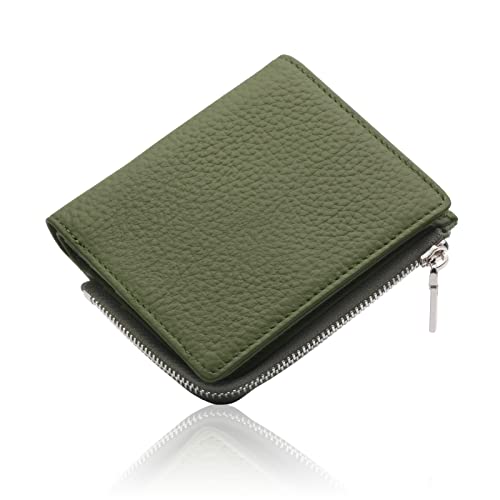 グリーン本革二つ折り財布 ねじりデザイン 定価　19800円 41T3zvgIX5L.jpg