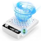 Woput Rechargeable Nail Dust Collector, 980PA Portable Cordless Nail Vacuum Dust Collector Fan with Filter Papers (30 Pcs) for Acrylic Nail Polishing & Manicure Pedicure at Nail Salon & Home - White