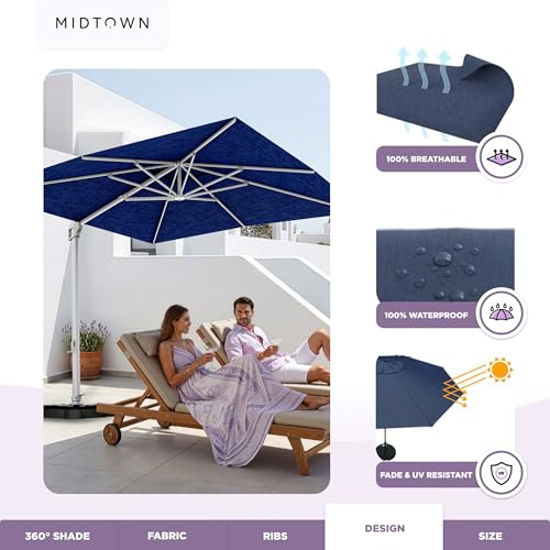 Image of Midtown Umbrellas Grande Square - 9 x 9 Ft Cantilever Umbrella