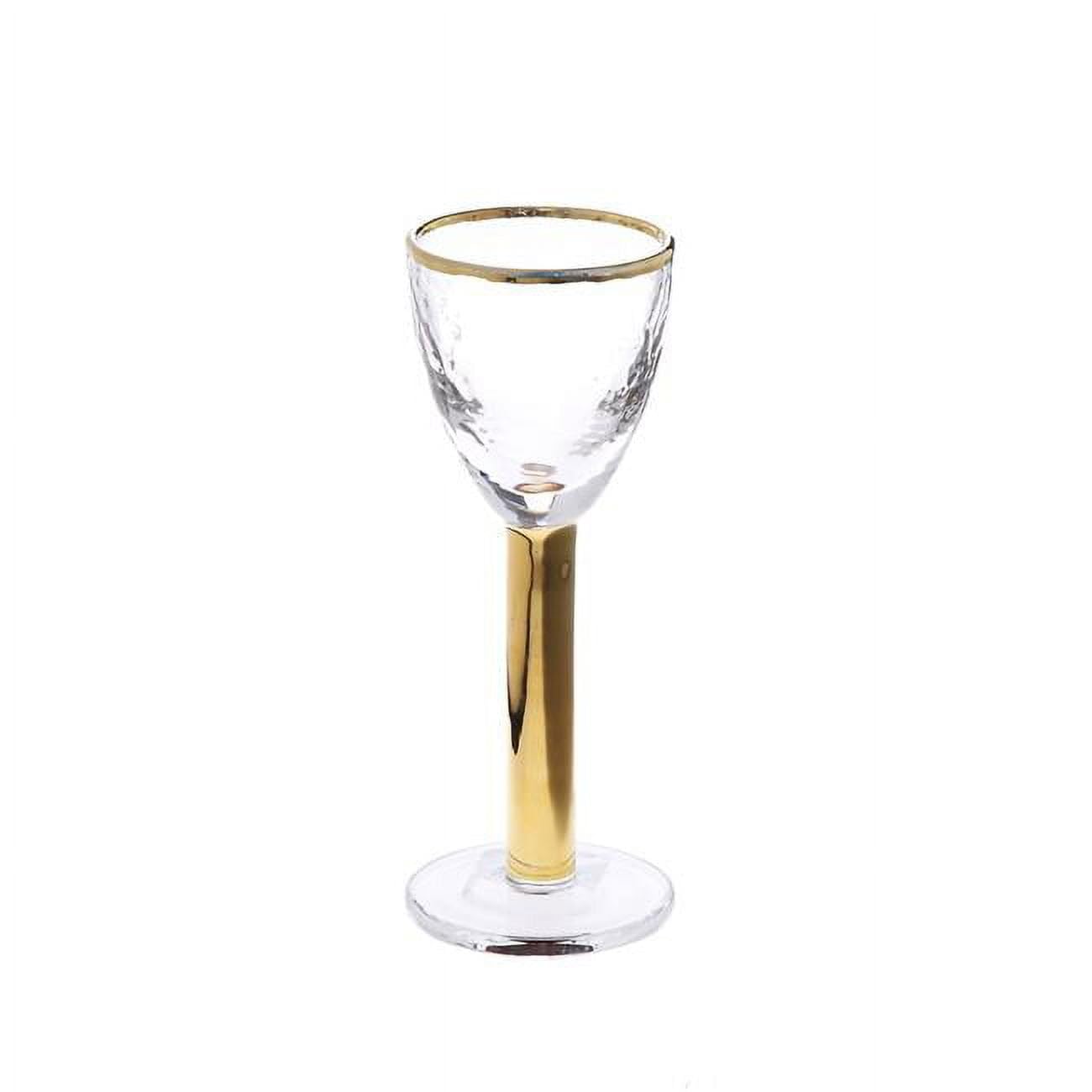 212 Main Stemmed Liquor Glasses with Gold Stem & Rim Set of 6