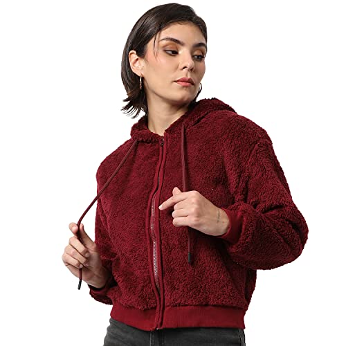 Image of Campus Sutra Women's Cotton Hooded Neck Sweatshirt