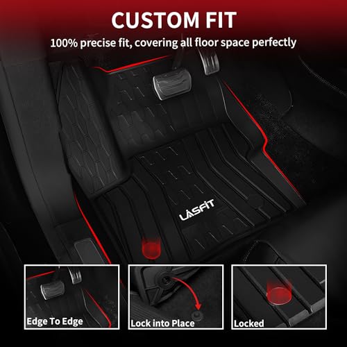 Image of LASFIT Floor Mats for Lincoln MKC 2015-2019, TPE Black