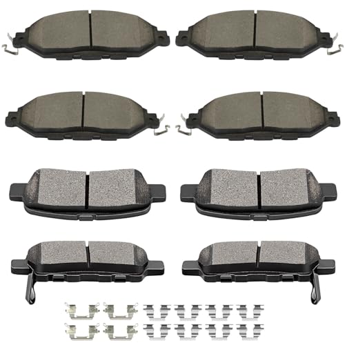 Image of SCITOO D1649 D905 Front and Rear Ceramic Disc Brake Pad Set 8PCS w /Hardware Fit For INFINITI For JX35 2013,For QX60 2014-2019,For Nissan For Murano 2015-2020,For Pathfinder 2013-2019